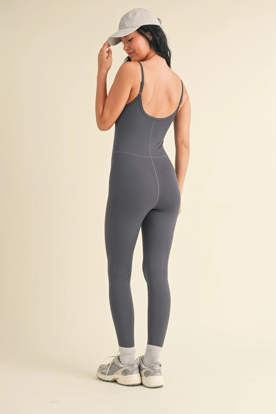 Body Hugging Grey 7/8 Length Jumpsuit