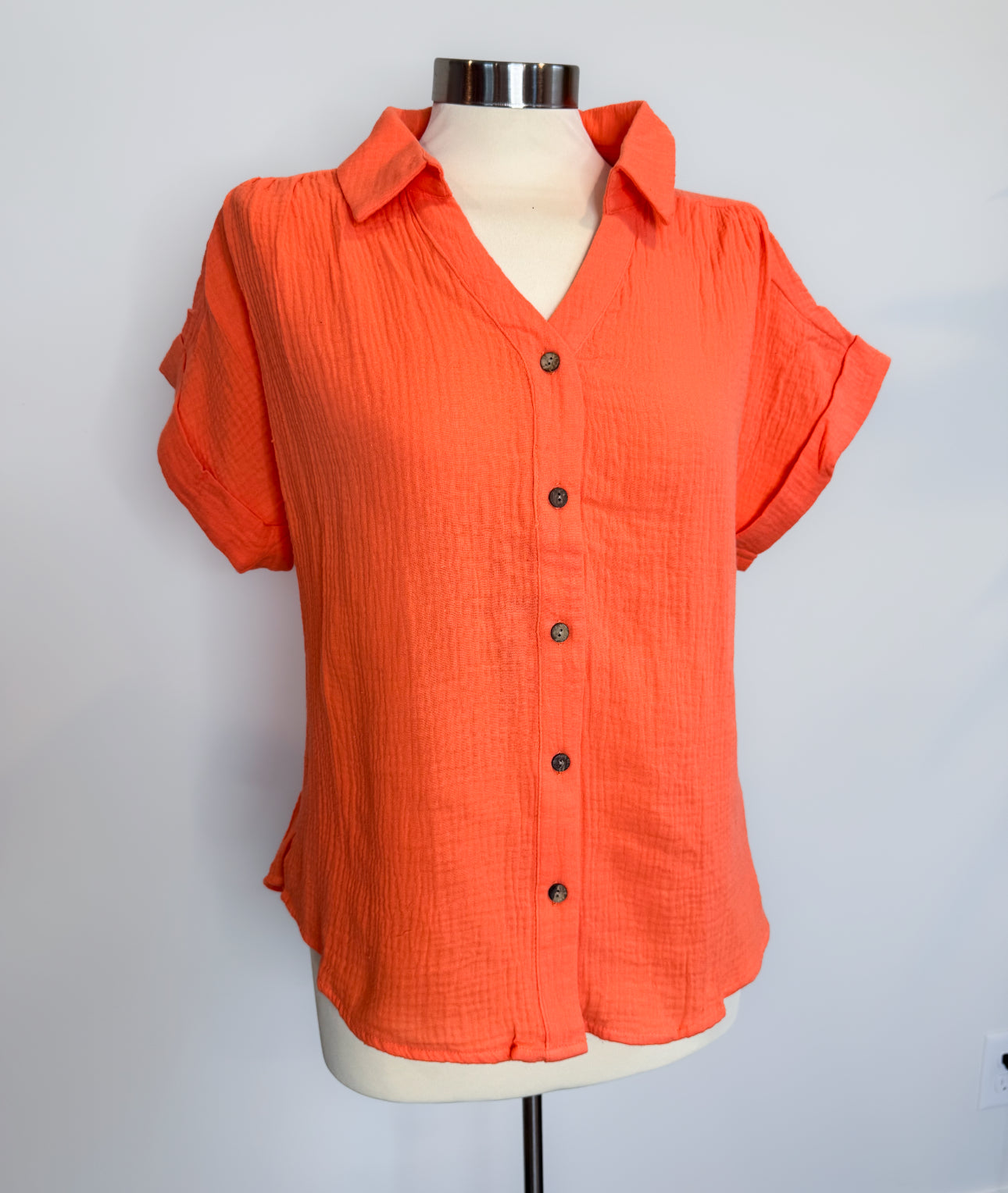 Gauze Button Down Top