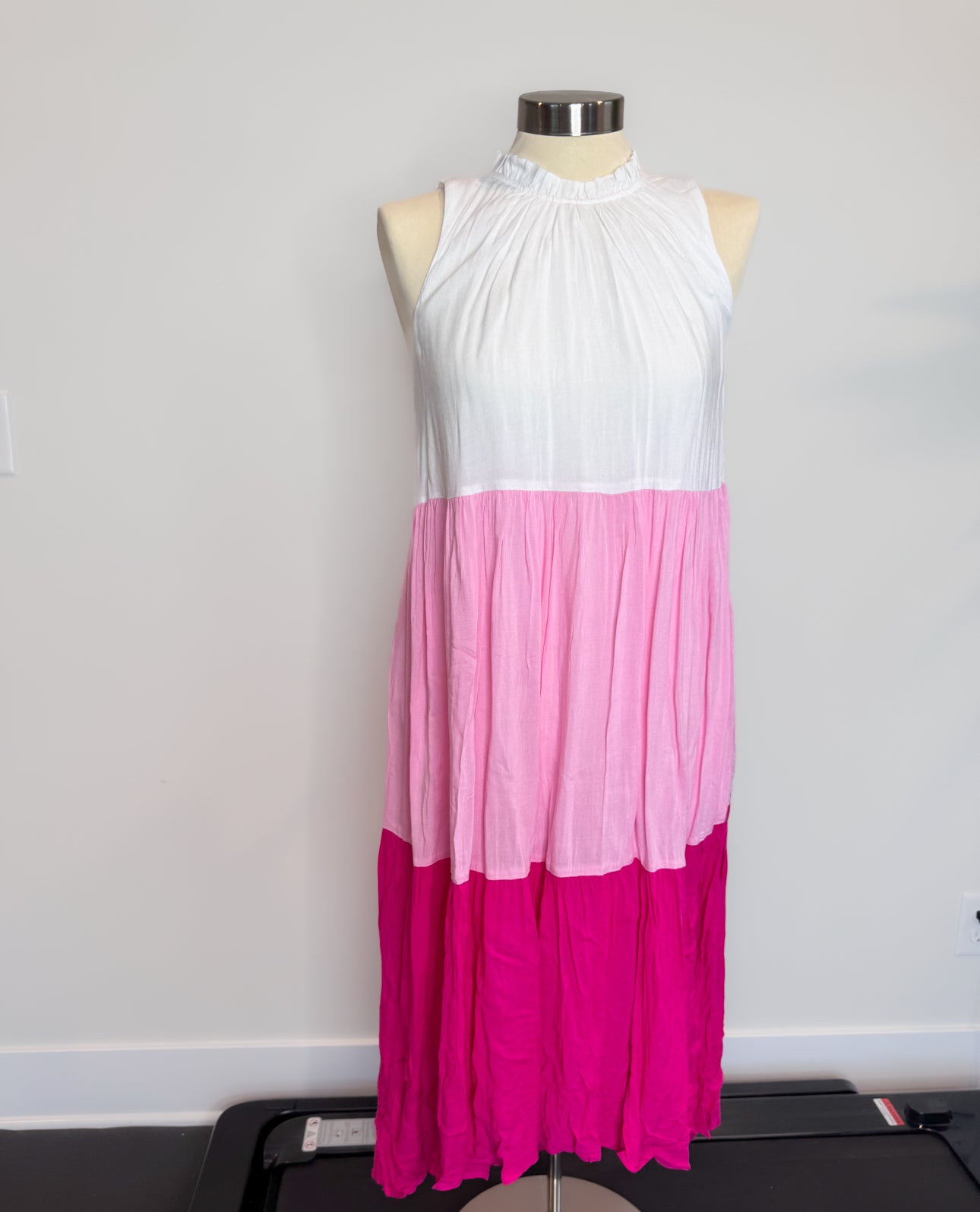 Tri-Colored Block Maxi Dress