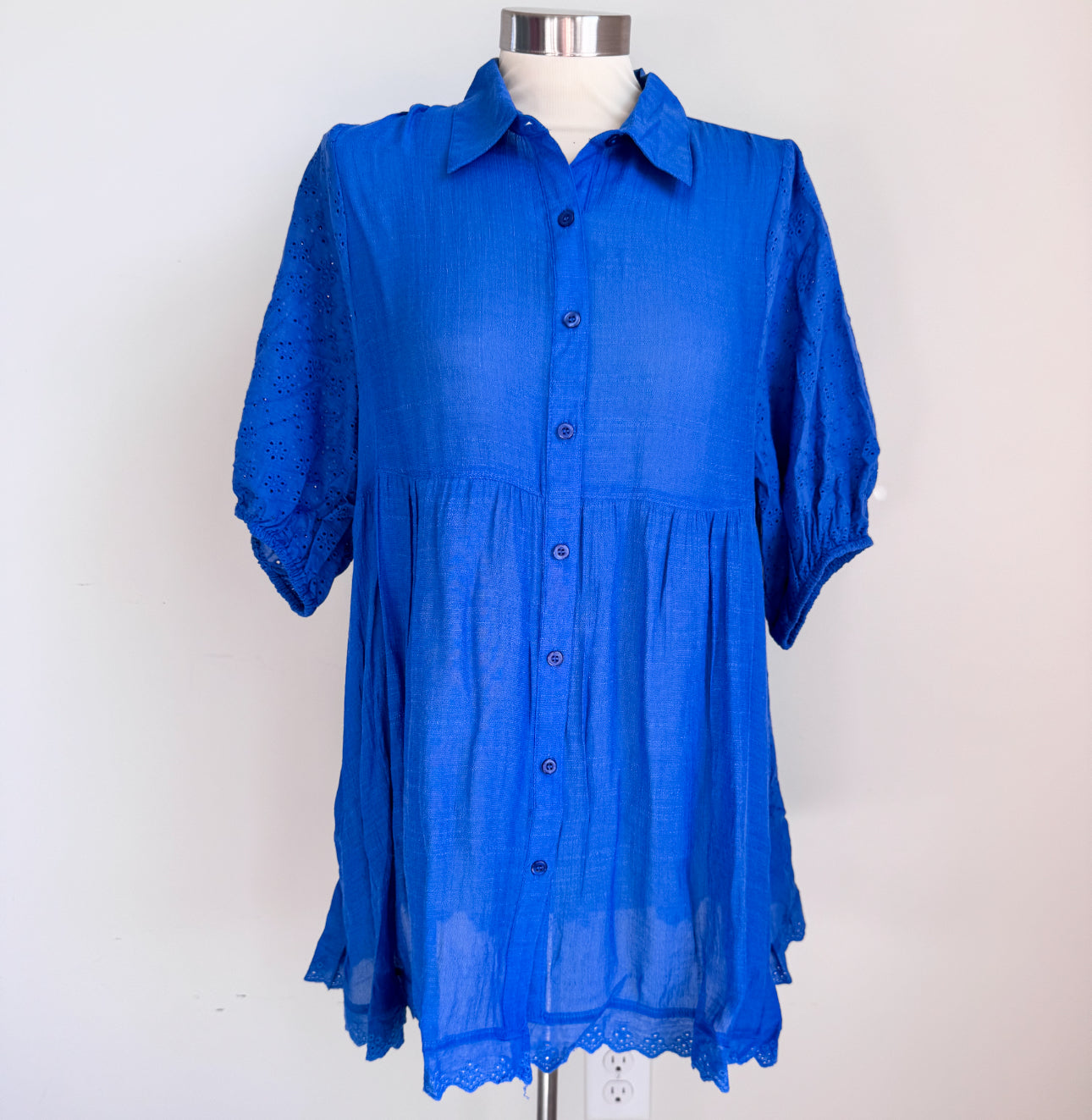 Blue Button Down Dress