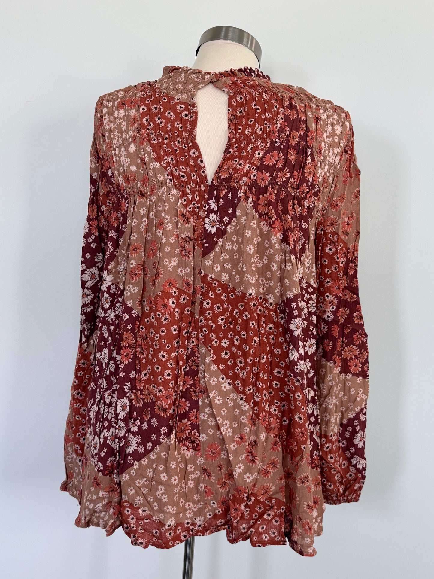 Long Sleeve Floral Patch Blouse