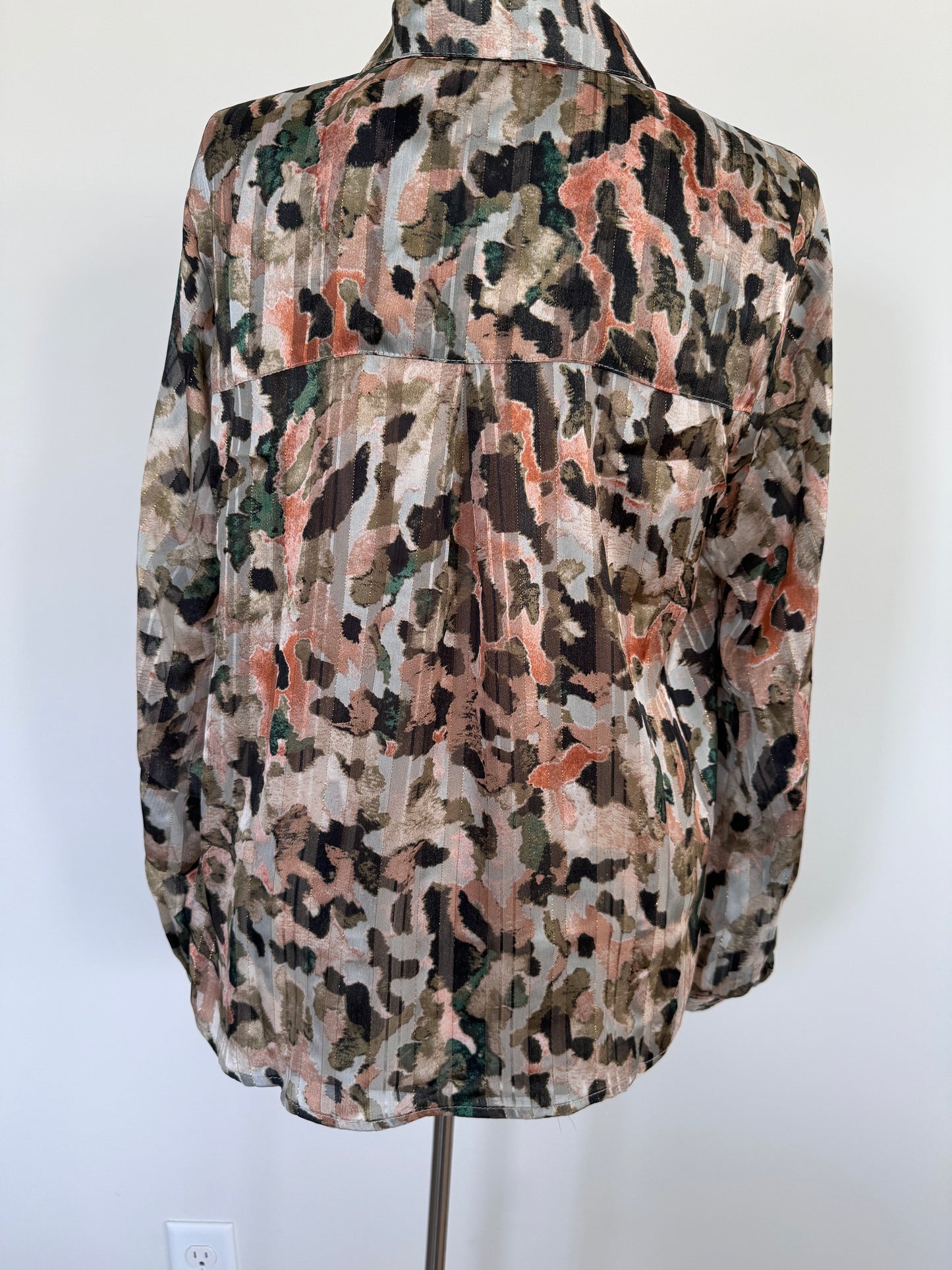 Watercolor Abstract Button Up Blouse
