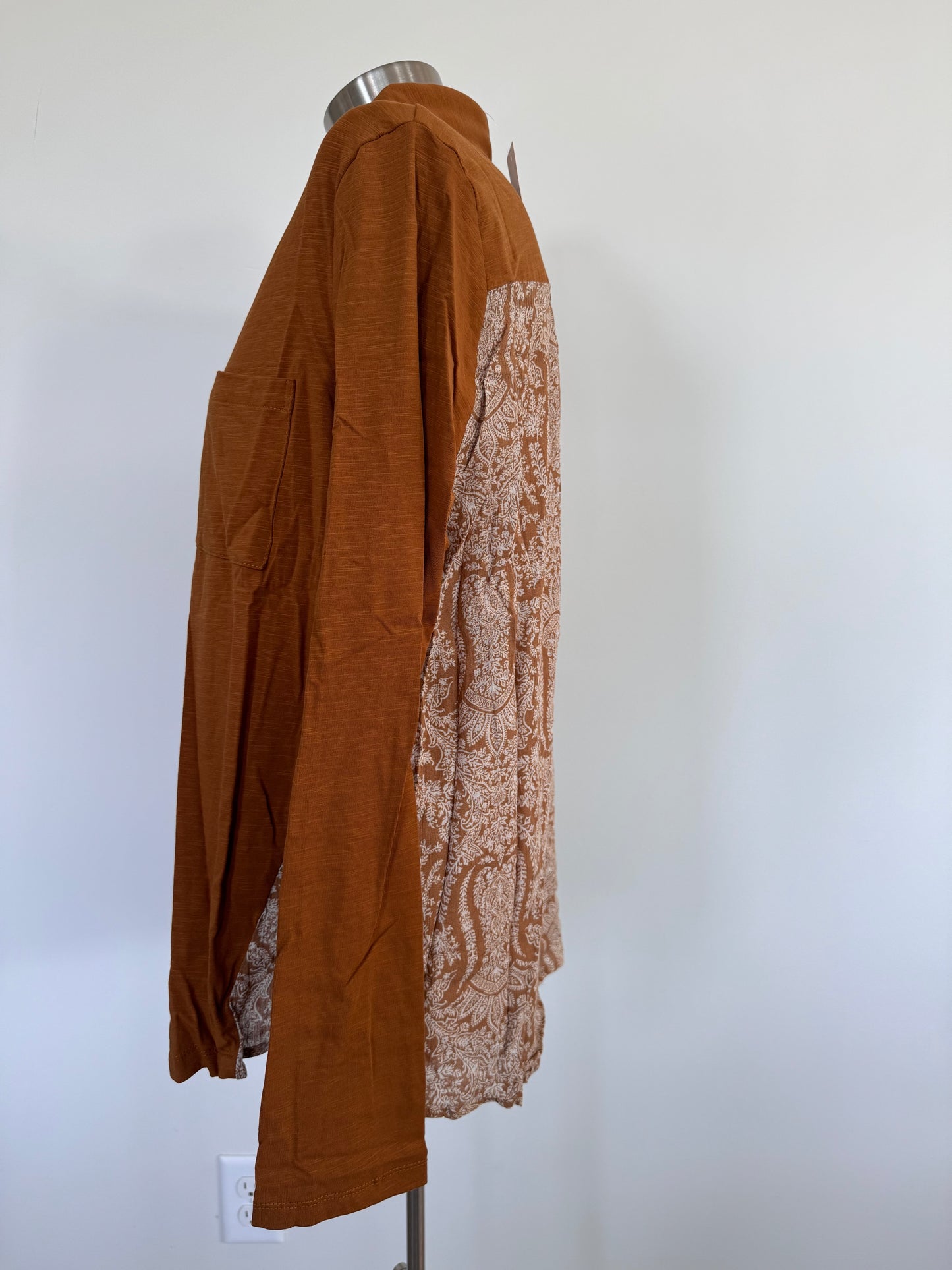 Button Down Long Sleeve with Paisley back Design