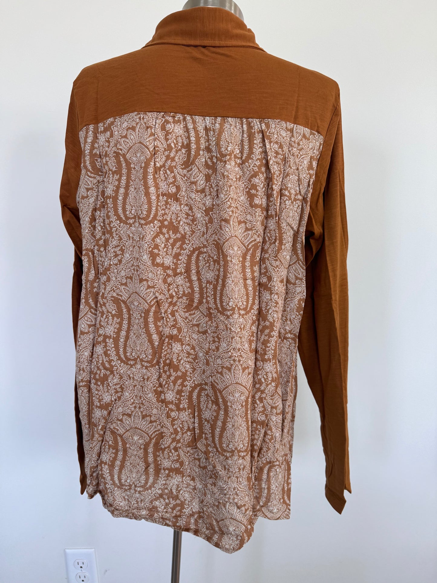 Button Down Long Sleeve with Paisley back Design