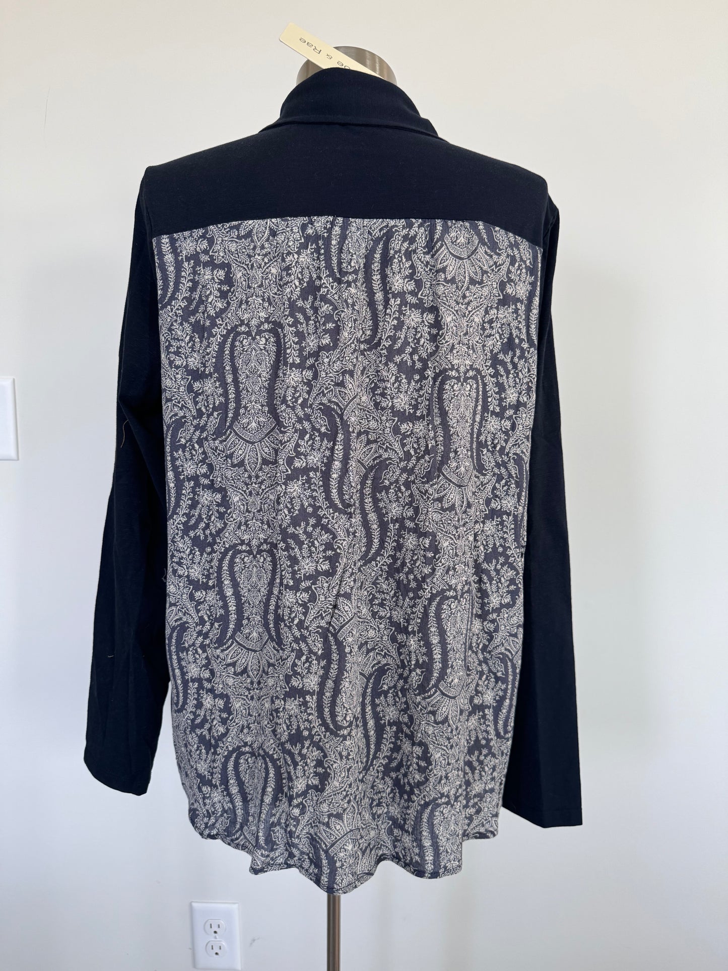 Button Down Long Sleeve with Paisley back Design