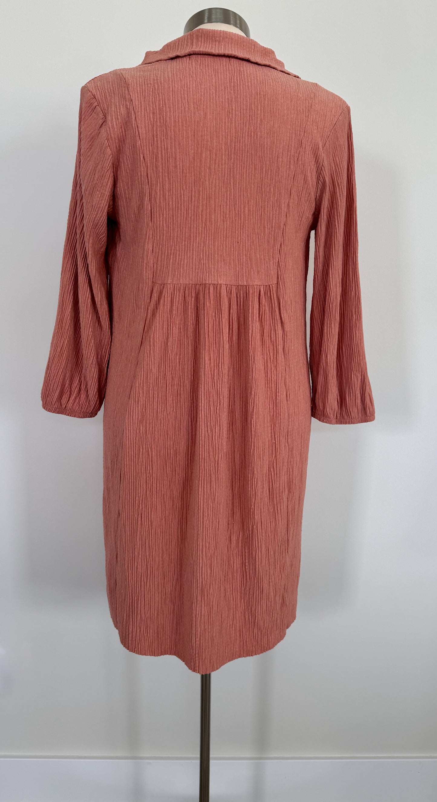 Deep V Textured Dress