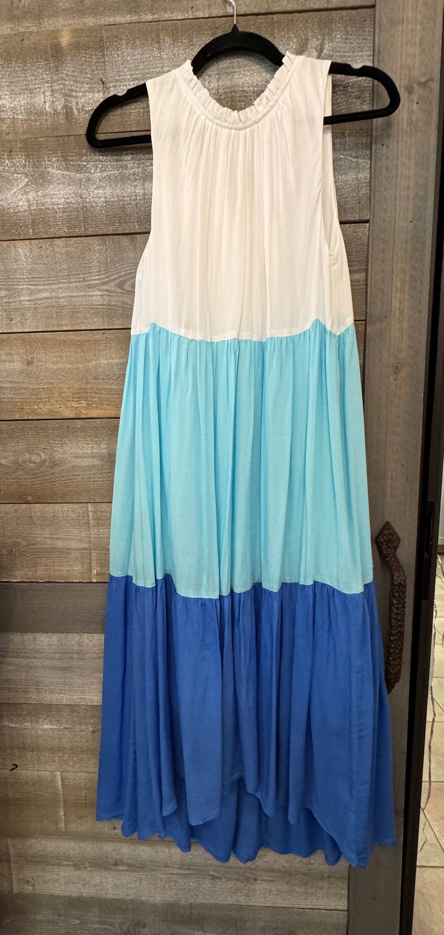 Tri-Colored Block Maxi Dress