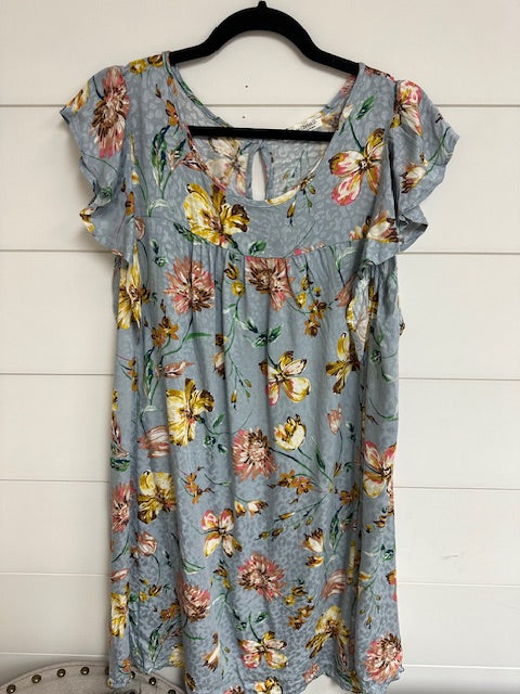 Floral Flutter Sleeve Dress