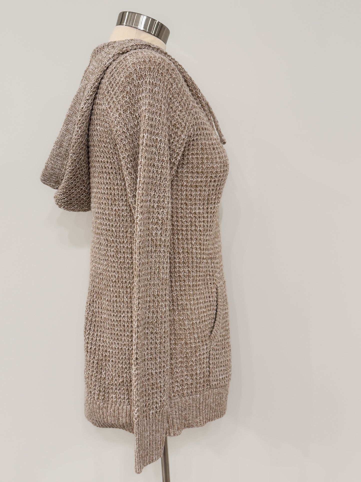 Waffle Knit Hooded Sweater