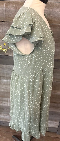 Sage Polka Dot Dress