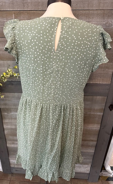 Sage Polka Dot Dress