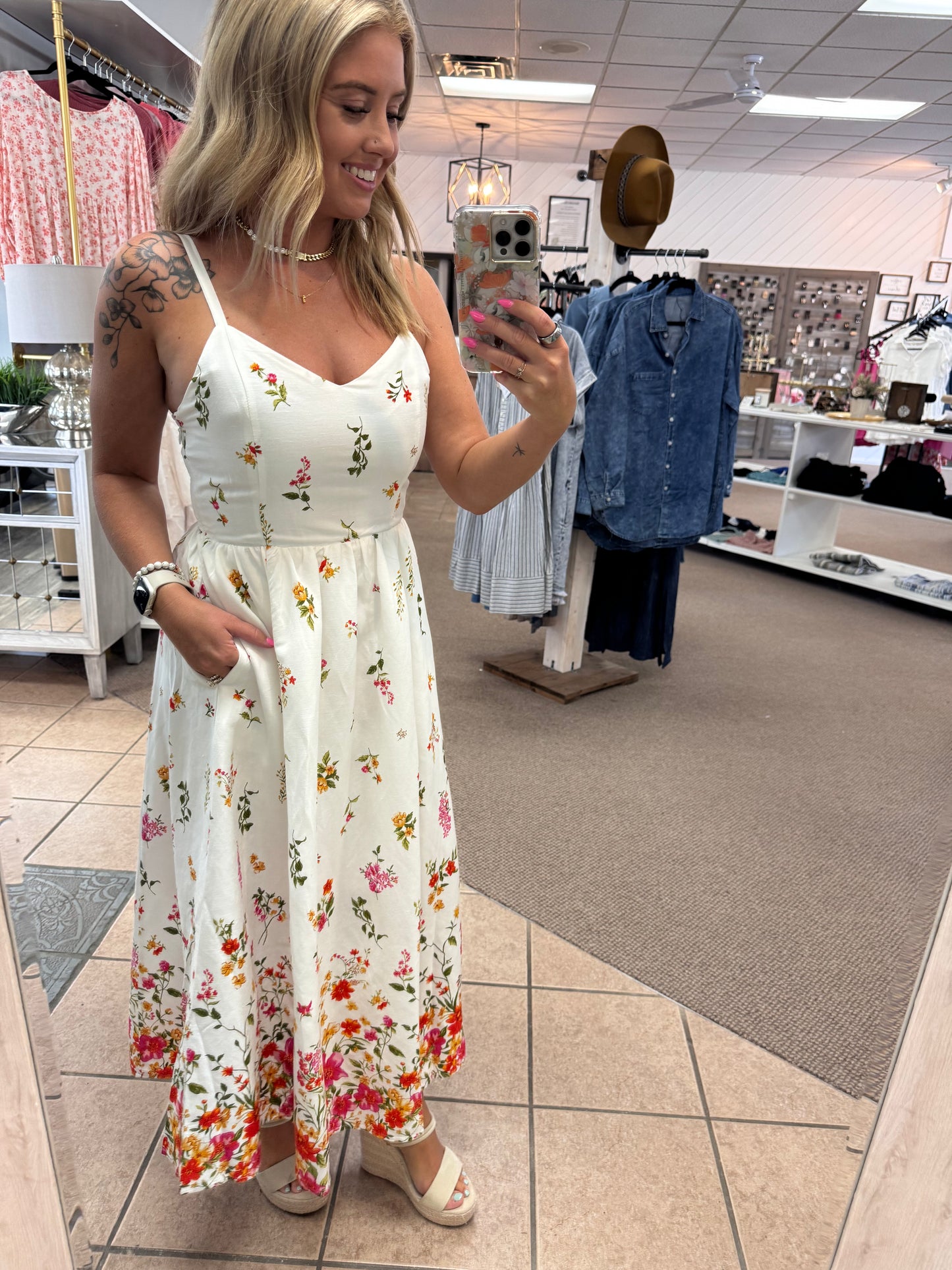 White Floral Dress