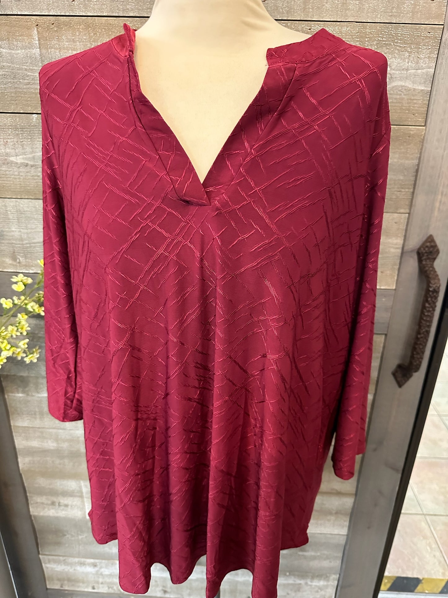 3/4 Sleeve Textured Blouse