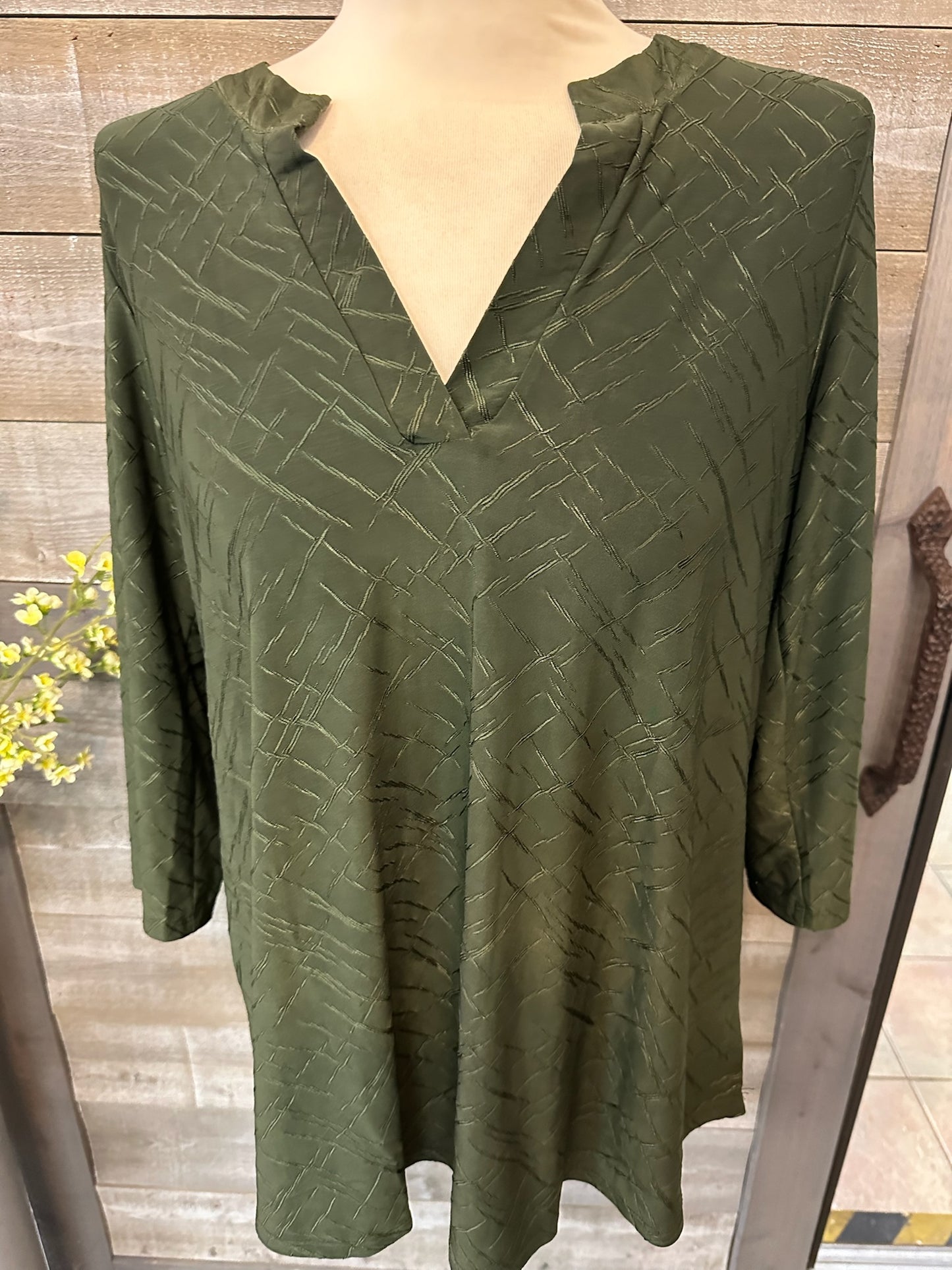 3/4 Sleeve Textured Blouse