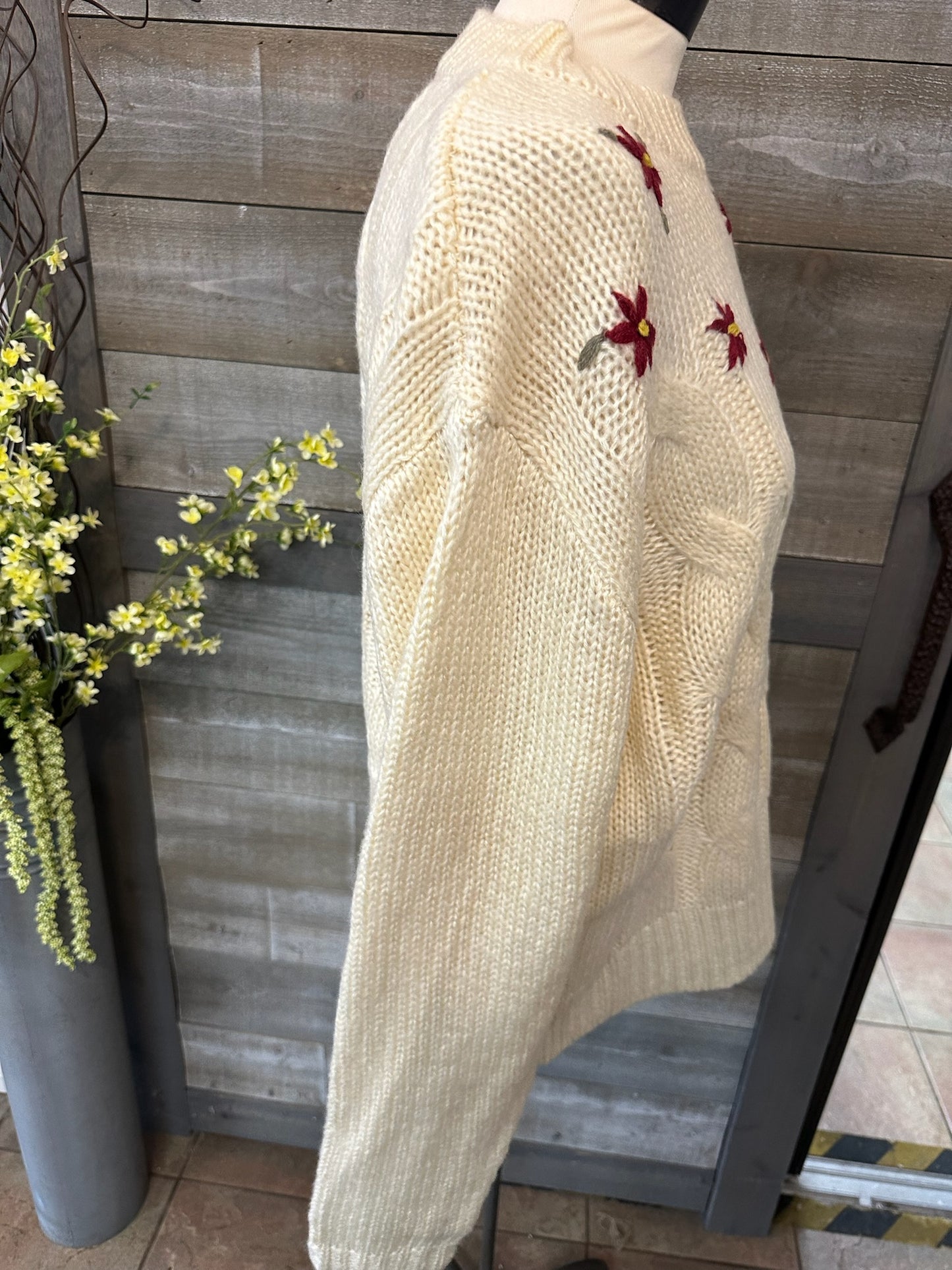 Poinsettia Knit Sweater