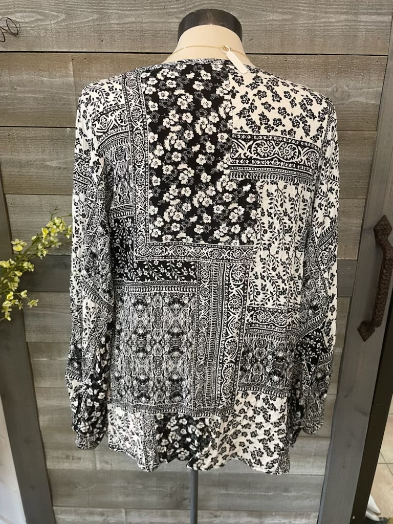 Long Sleeve Patch work Top