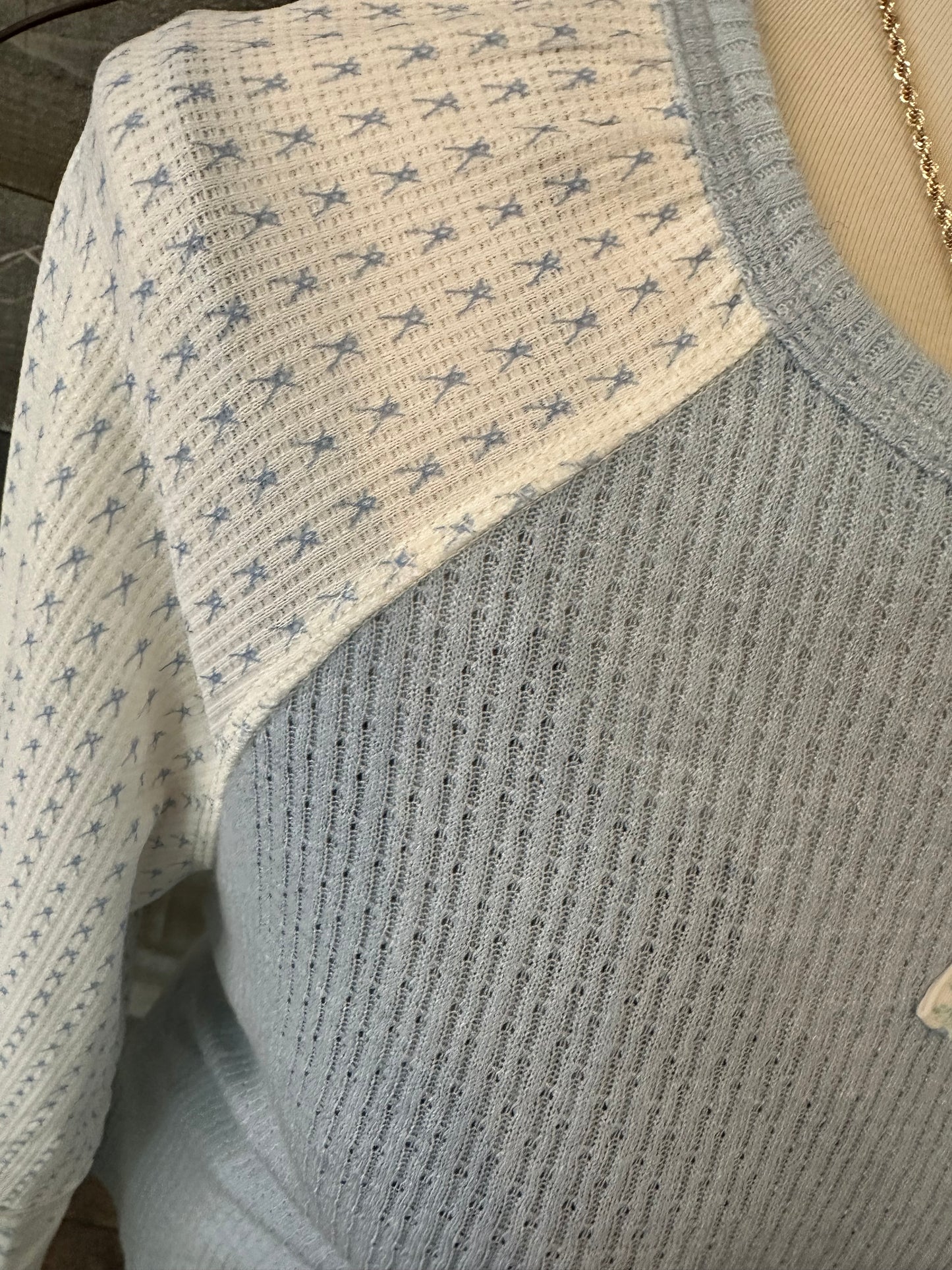 Knit Color block Patchwork Long Sleeve Top