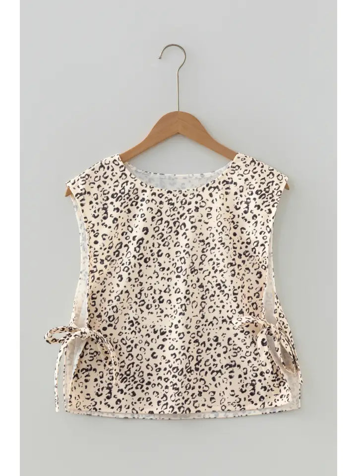 Leopard Knot Side slit Vest