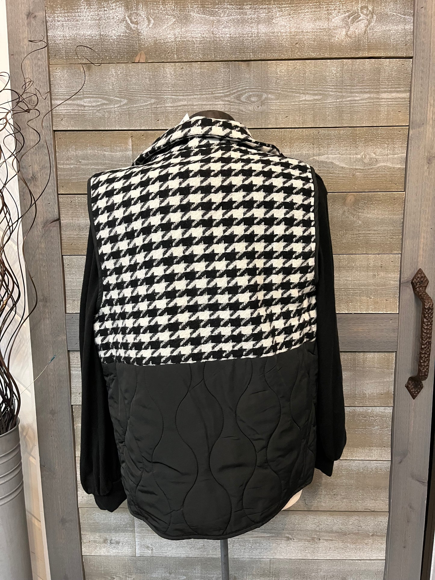 Houndstooth Plaid Vest