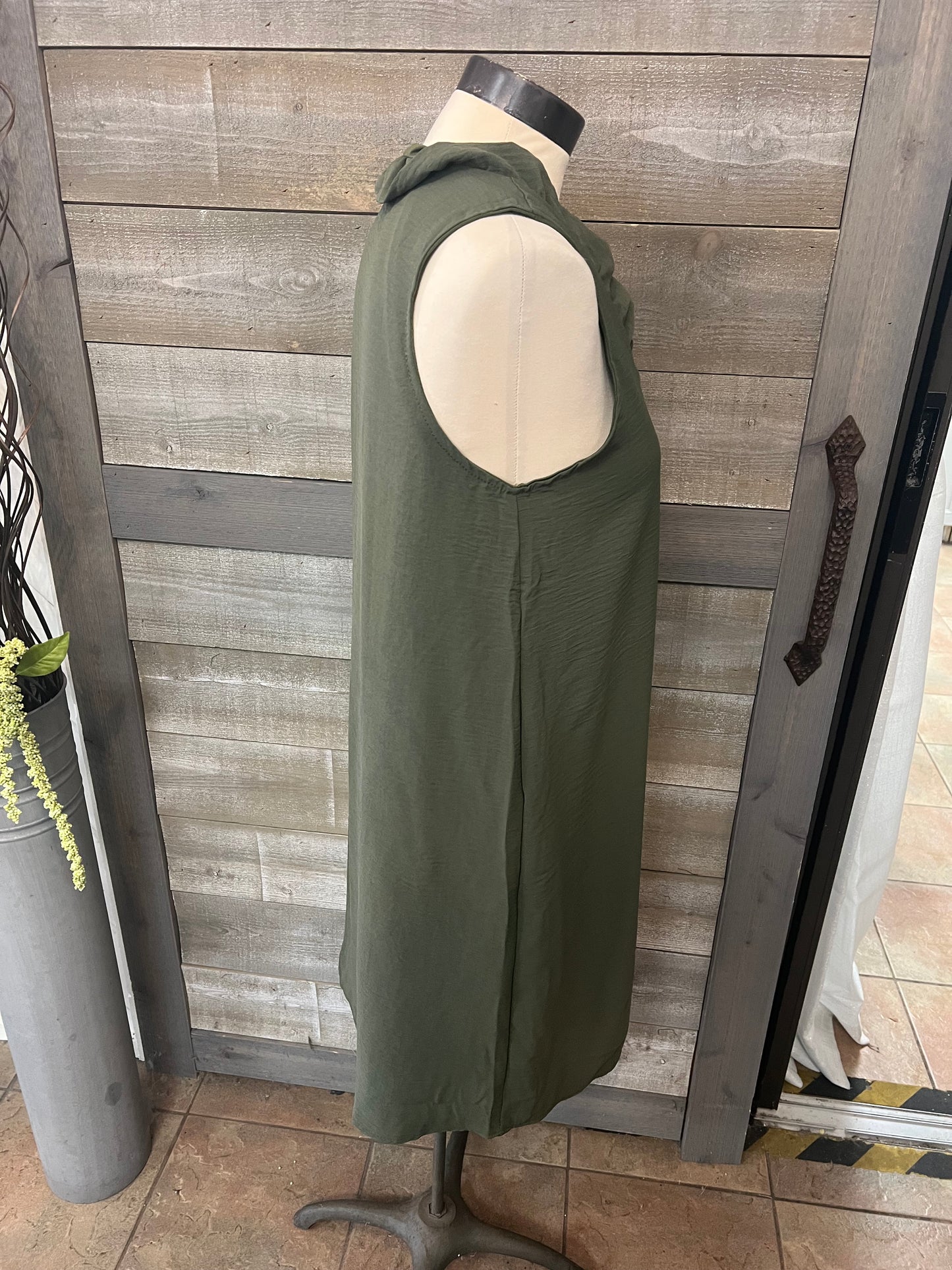 Ruffle Neckline Dress