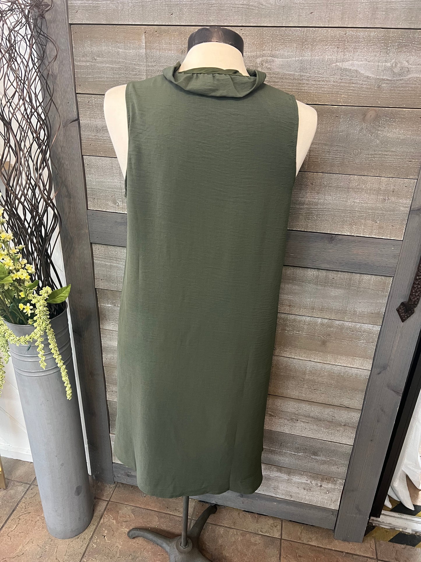 Ruffle Neckline Dress