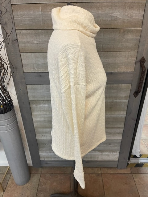 Long Sleeve Ivory Cowl Neck Sweater