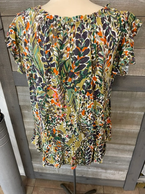 Floral printed Flutter Sleeve Shirt