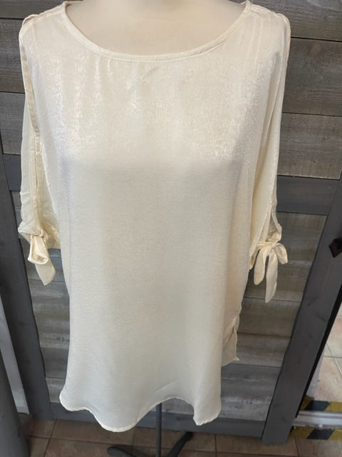 Silk Tie Sleeve Top