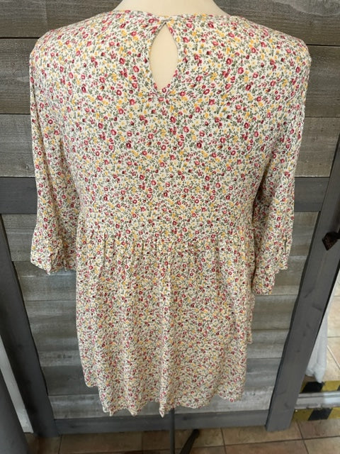 Floral Printed 3/4 Sleeve Top