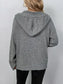 Solid Color Hooded Drawstring Knit Cardigan