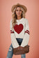 Cream Varsity Heart Sweater