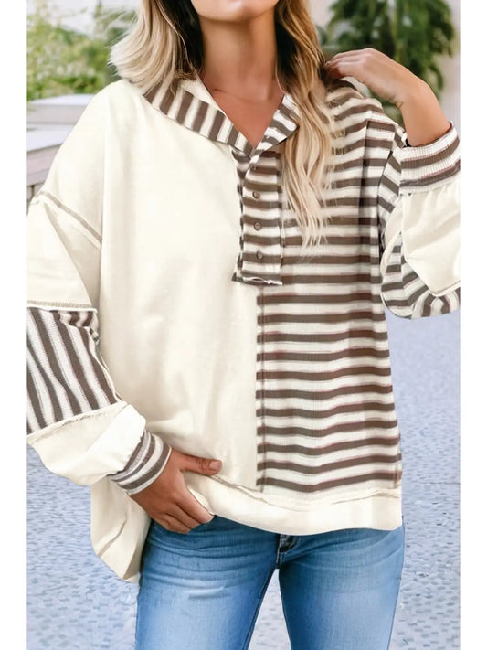 Patchwork Oversized Pullover Top