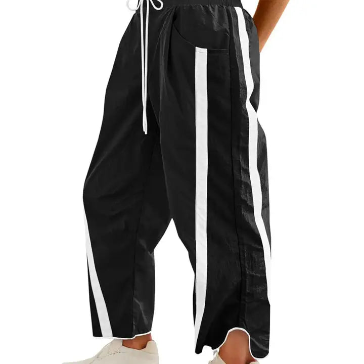 Vintage Black and White Drawstring Pants