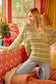 Striped Knit Sweater Top with Long Sleeves