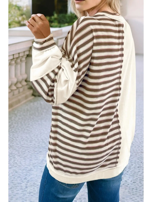 Patchwork Oversized Pullover Top