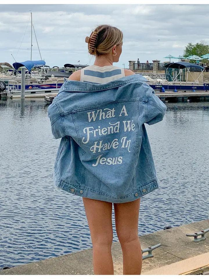 What a friend we have in Jesus Denim Jacket