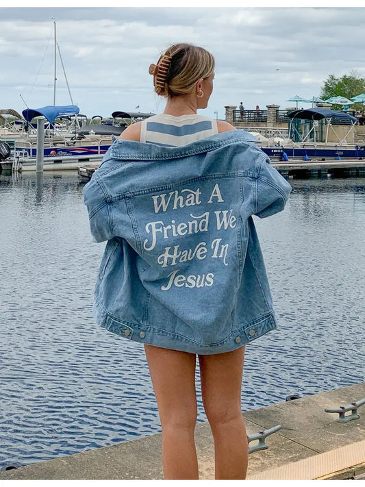 What a friend we have in Jesus Denim Jacket