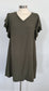 Army Green Ruffle Sleeve Dress