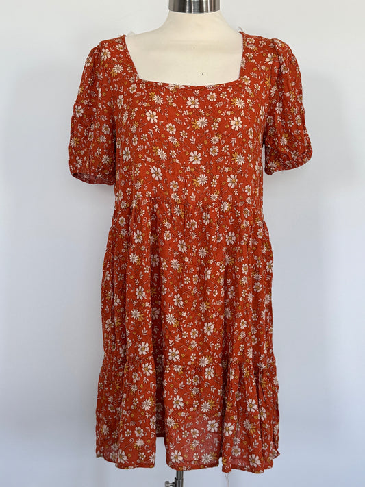 Burnt Orange Floral Dress