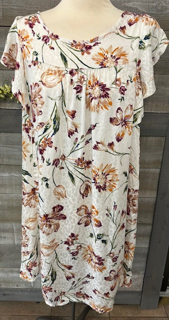 Floral Flutter Sleeve Dress