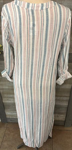Striped Pocket Button Down Dress