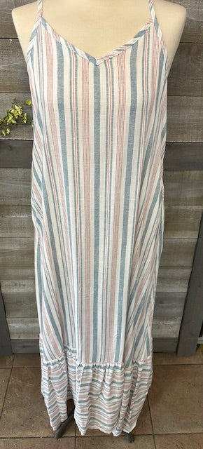 Striped Maxi Dress with Pockets