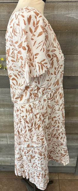 Printed Sleer Sleeve Short Dress