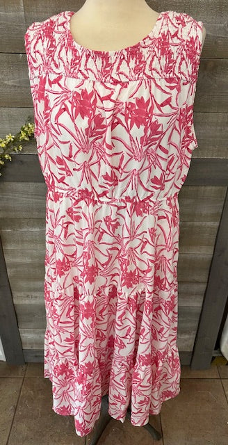 Pink and White Maxi Dress