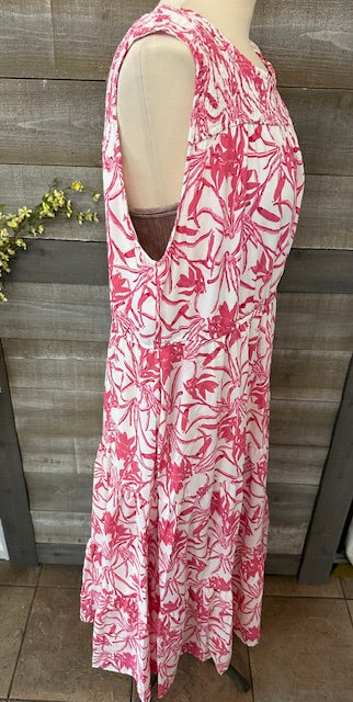 Pink and White Maxi Dress