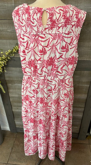 Pink and White Maxi Dress
