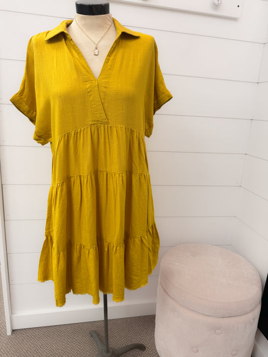 Collard Yellow Dress