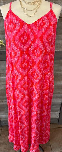 Pink Printed Maxi Dress