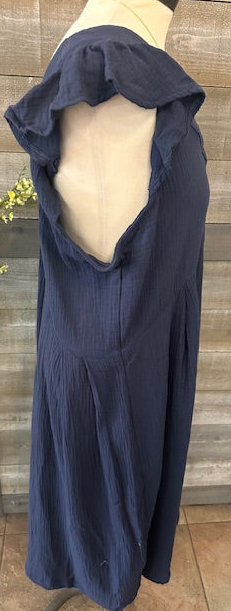 Navy V-Neck Dress