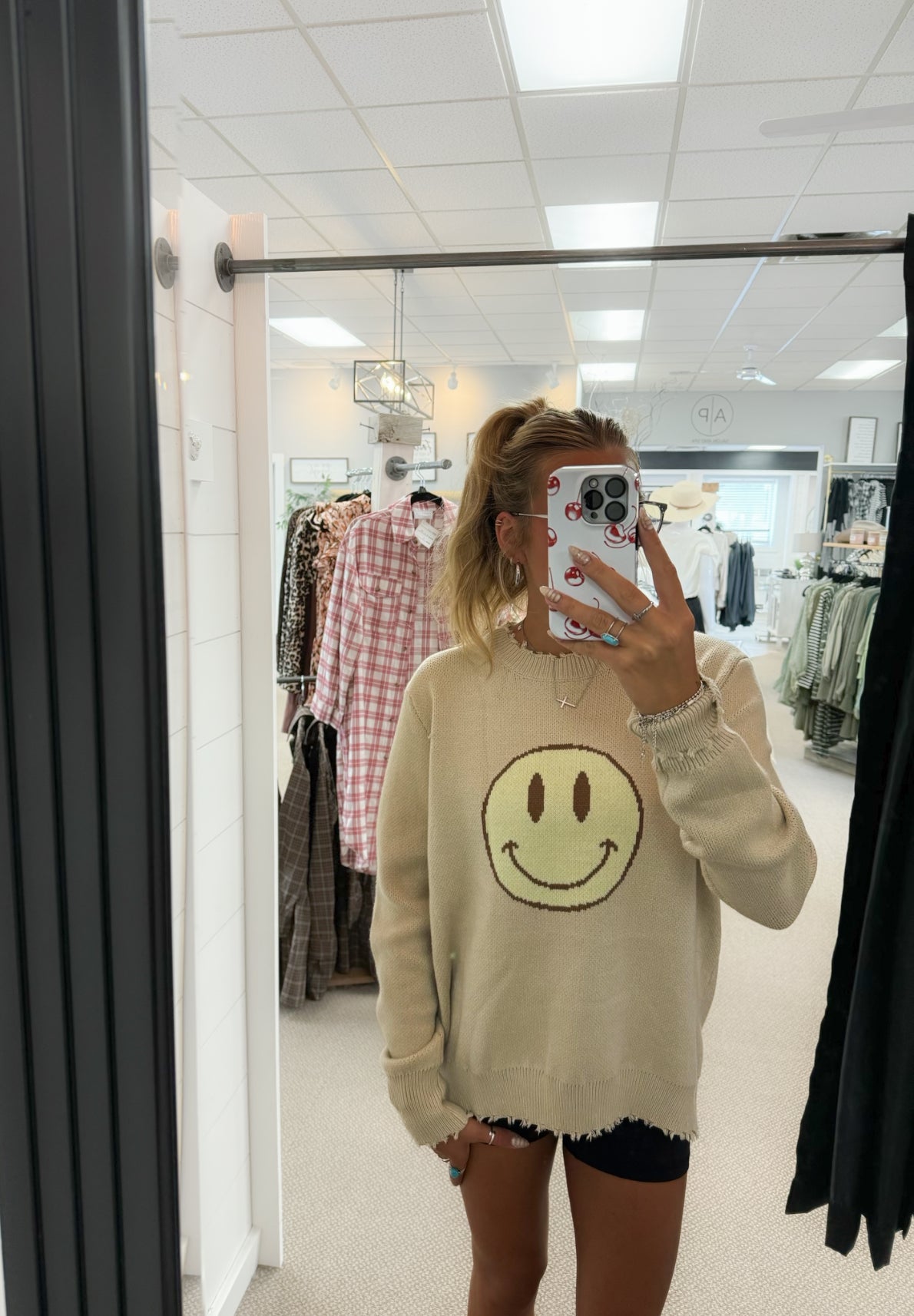 Distressed Smiley Sweater